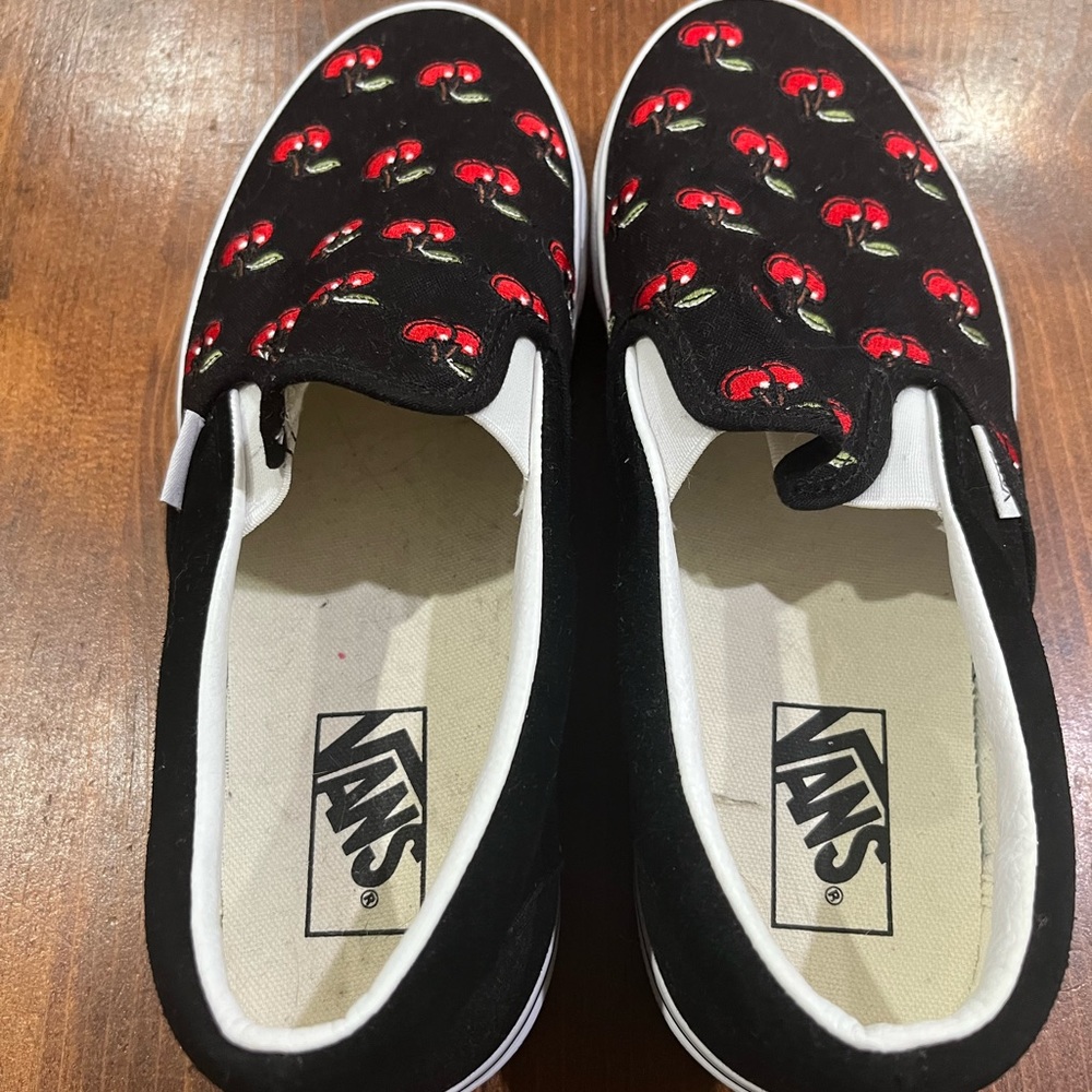 COPY - Vans slip on shoes with Cherry.  NEW